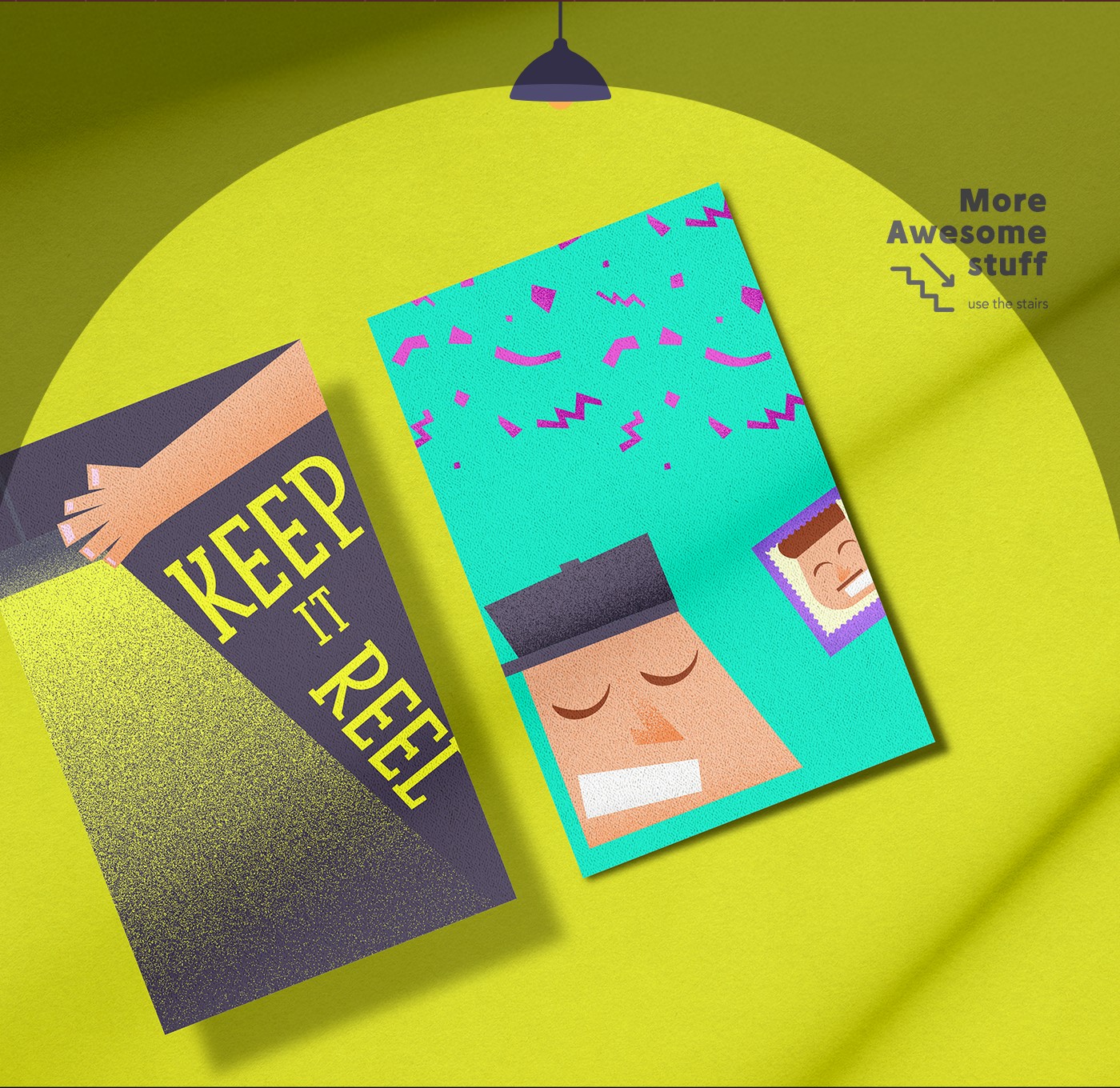 Keep it Reel brand identity cards